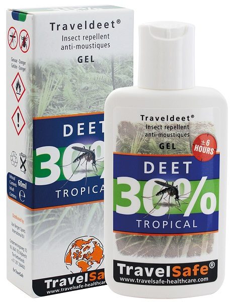 Travelsafe TravelDEET 30% gel flesje en verpakking